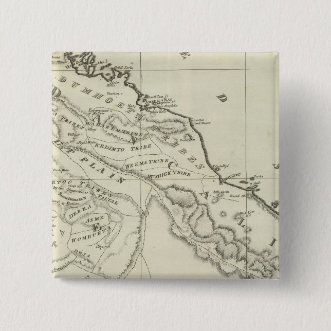 Map of Abyssinia 15 Cm Square Badge (Front)
