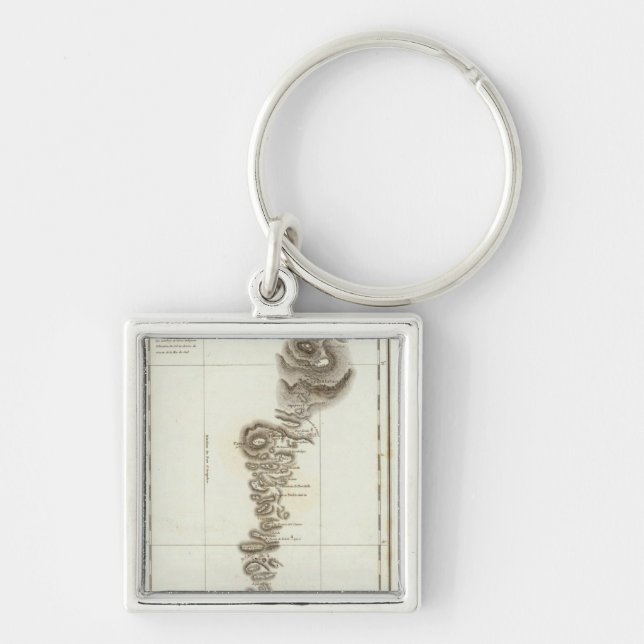 Map of Acapulco to Mexico City Key Ring (Front)