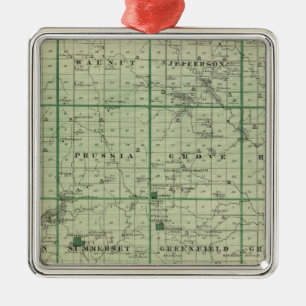 Map of Adair County, State of Iowa Metal Ornament