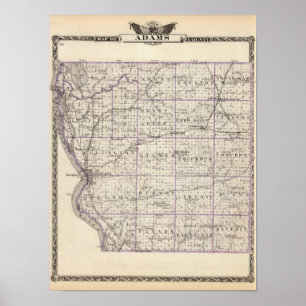Map of Adams County Poster