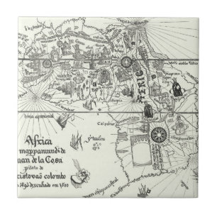 Map of Africa 1500 Ceramic Tile