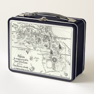 Map of Africa 1500 Metal Lunch Box