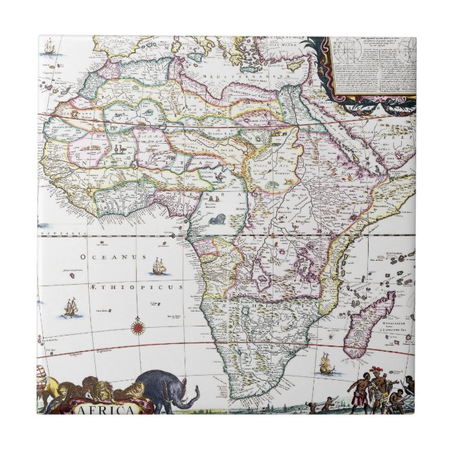 Map of Africa | 1696 Ceramic Tile (Front)