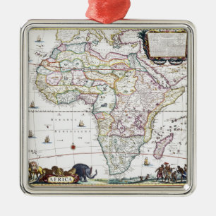 Map of Africa 1696 Metal Ornament