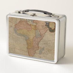 Map of Africa   1700 Metal Lunch Box
