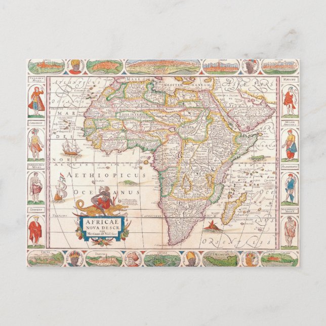Map of Africa 2 Postcard (Front)