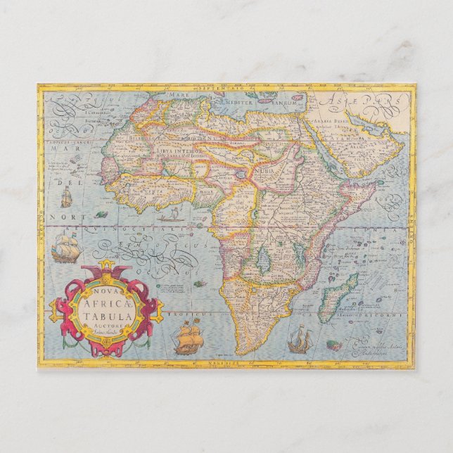 Map of Africa 4 Postcard (Front)