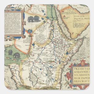 Map of Africa and the Arabian Peninsula Square Sticker