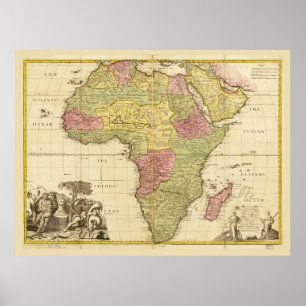 Map of Africa by John Senex (1725) Poster