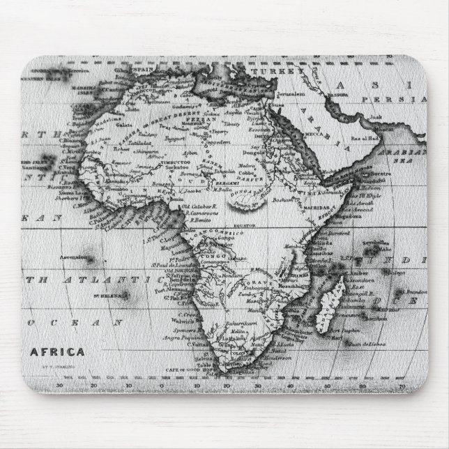 Map of Africa | Engraved by Thomas Stirling Mouse Pad (Front)