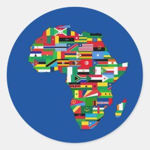 Map Of Africa Flags Each Country Classic Round Sticker