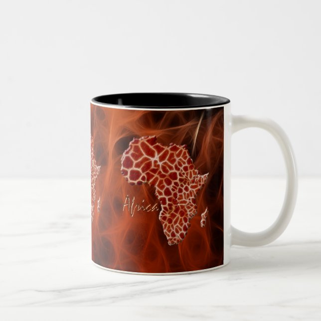 Map of AFRICA Giraffe Spots Wildlife Mug (Right)