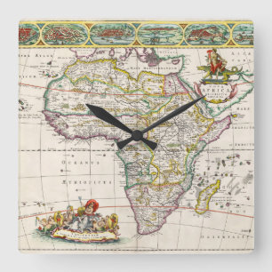 Map of Africa   Nova Africa Square Wall Clock