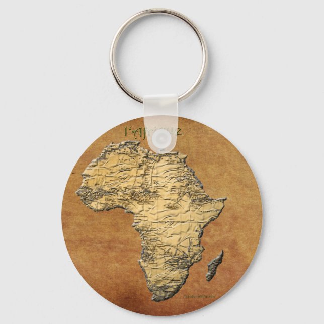 Map of AFRICA Parchment Collection Key Ring (Front)