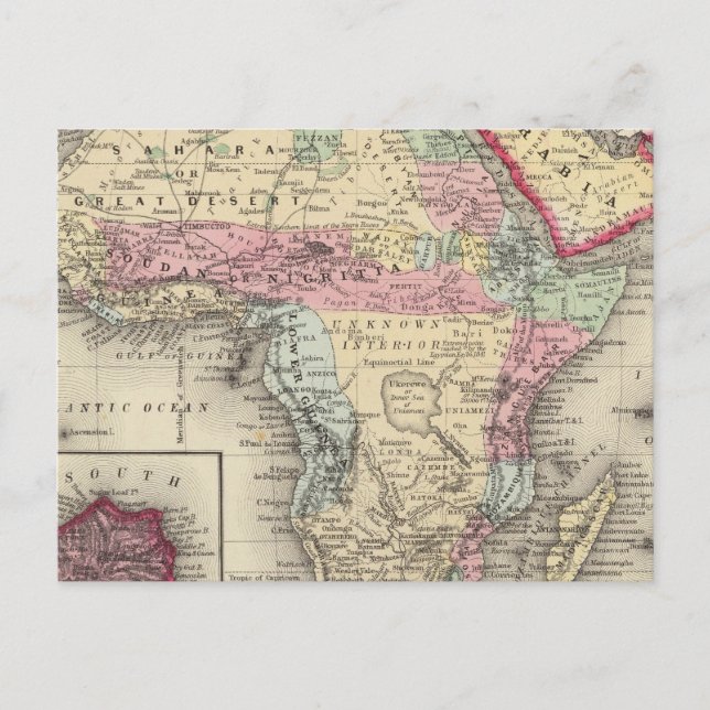 Map Of Africa Postcard (Front)