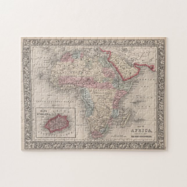 Map of Africa with St Helena Jigsaw Puzzle (Horizontal)