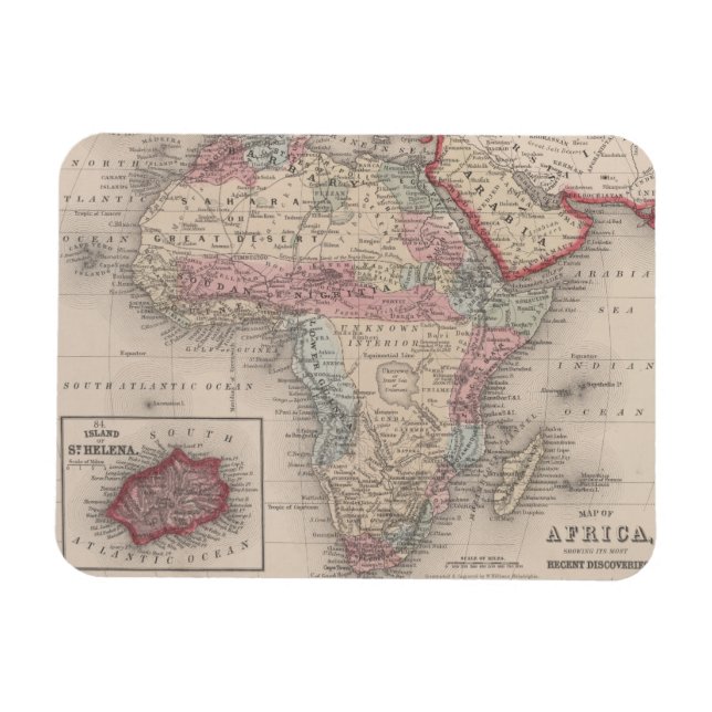 Map of Africa with St Helena Magnet (Horizontal)