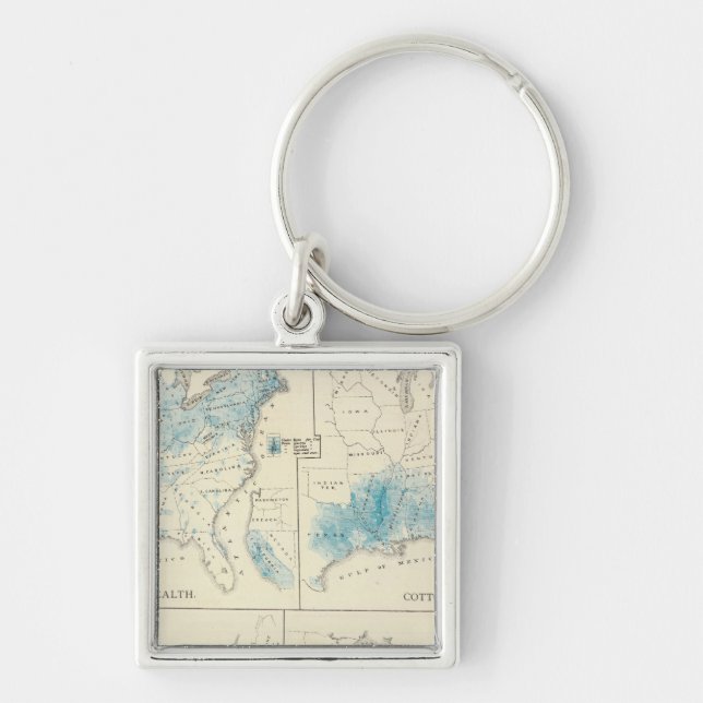 Map of Agriculture and wealth by colours Key Ring (Front)