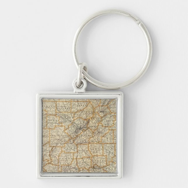 Map of Alabama Key Ring (Front)