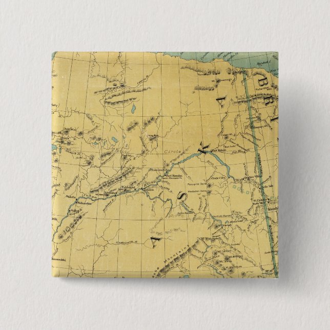 Map Of Alaska 15 Cm Square Badge (Front)