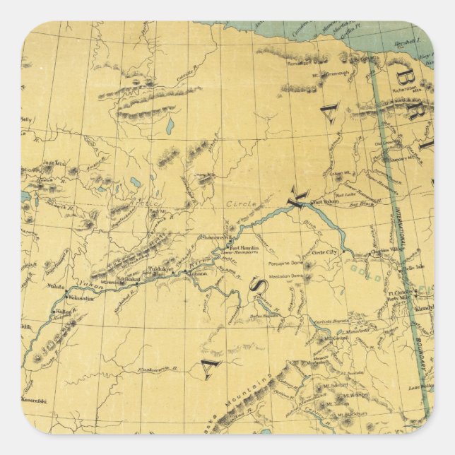 Map Of Alaska Square Sticker (Front)
