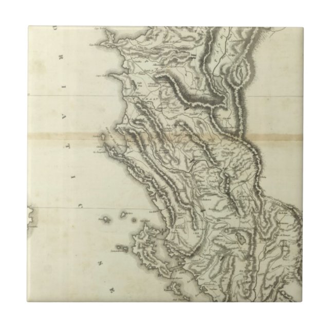 Map of Albania Ceramic Tile (Front)
