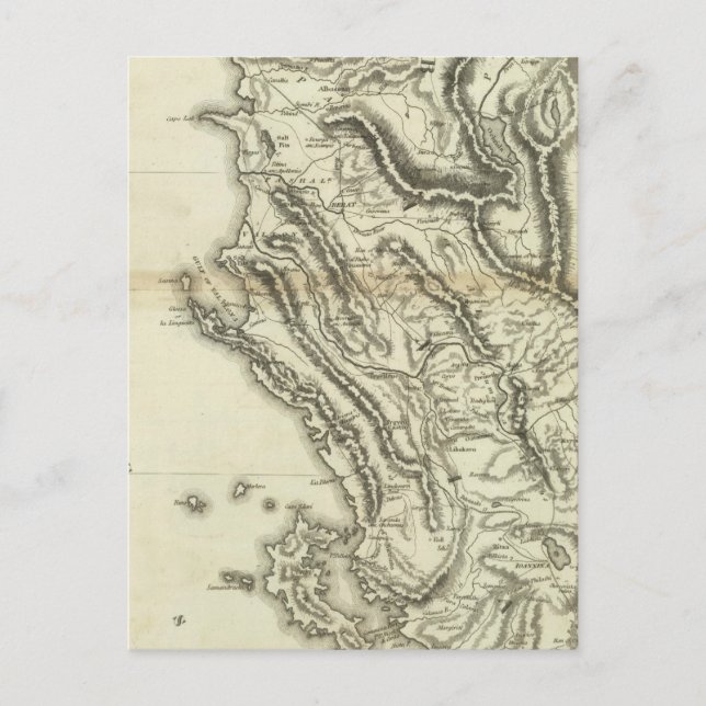 Map of Albania Postcard (Front)