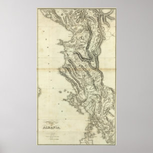 Map of Albania Poster