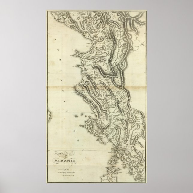 Map of Albania Poster (Front)