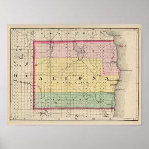 Map of Alcona County, Michigan Poster