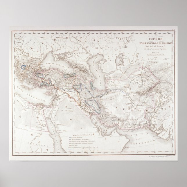 Map of Alexander the Greats Empire Poster (Front)