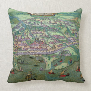 Map of Alexandria, from 'Civitates Orbis Terrarum' Cushion