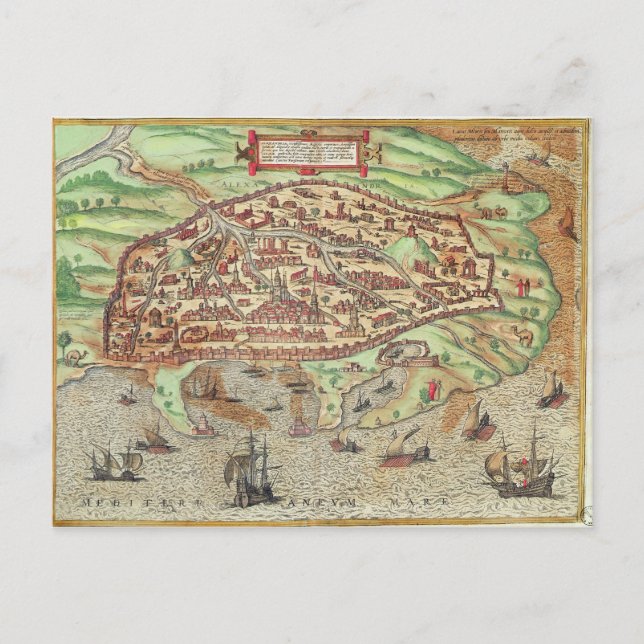 Map of Alexandria Postcard (Front)