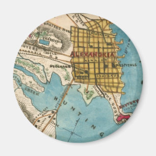 Map of Alexandria VA and Neighbour Cities Magnet