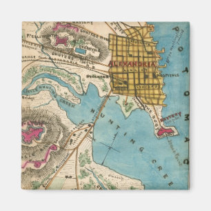 Map of Alexandria VA and Neighbour Cities Magnet