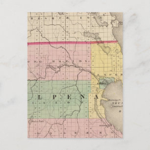 Map of Alpena County, Michigan Postcard