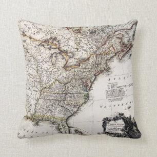 MAP OF AMERICA, 1809 CUSHION