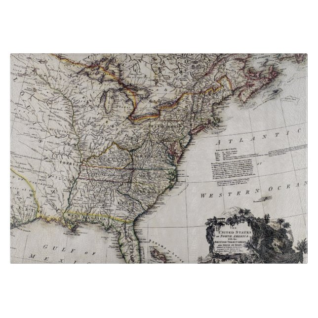 MAP OF AMERICA, 1809 CUTTING BOARD (Front)