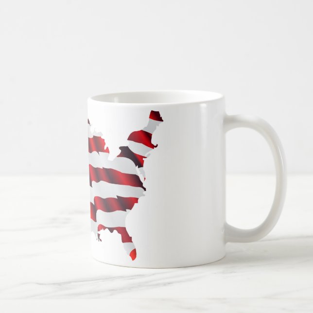 Map of America American Flag Coffee Mug (Right)