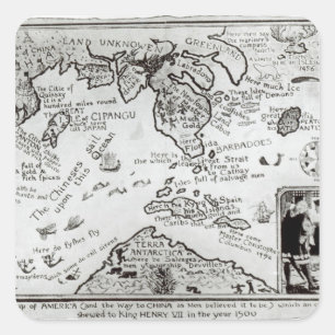 Map of America and directions to China Square Sticker