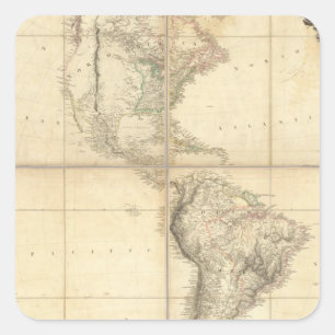 Map of America by A Arrowsmith Square Sticker