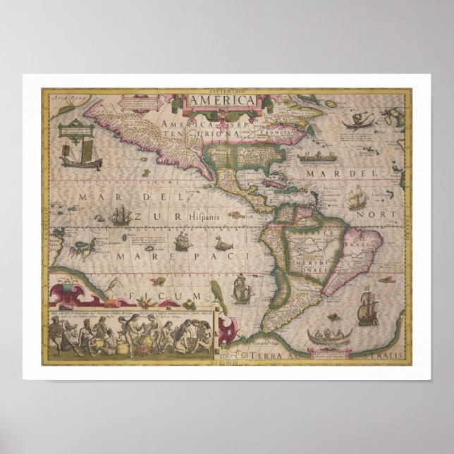 Map of America, from the Mercator 'Atlas', pub. by Poster (Front)