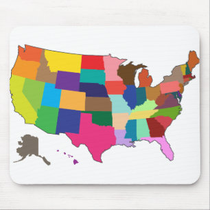 Map of America in Colours Mouse Pad
