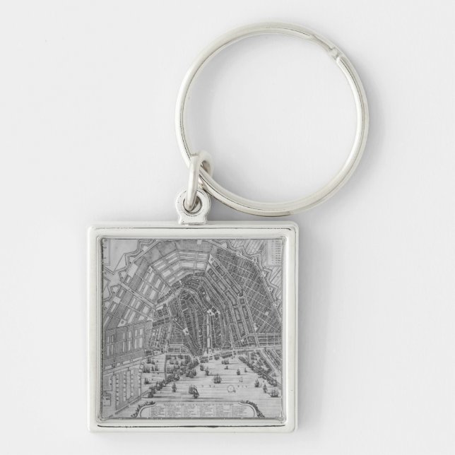Map of Amsterdam, 1662 Key Ring (Front)