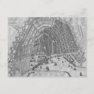 Map of Amsterdam, 1662 Postcard