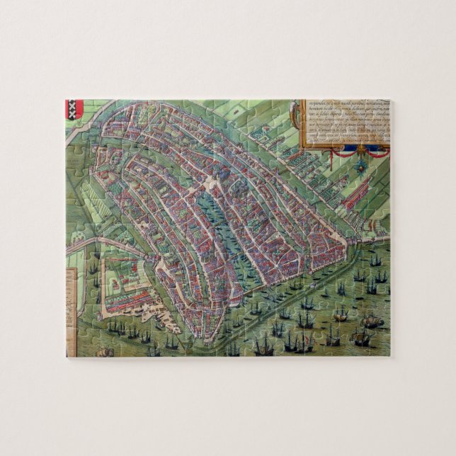 Map of Amsterdam, from 'Civitates Orbis Terrarum' Jigsaw Puzzle (Horizontal)