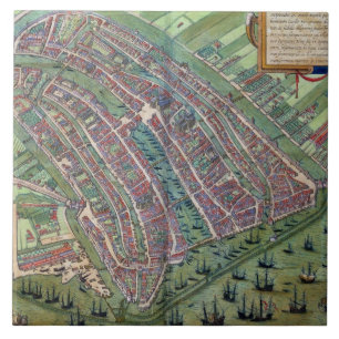 Map of Amsterdam, from 'Civitates Orbis Terrarum' Tile