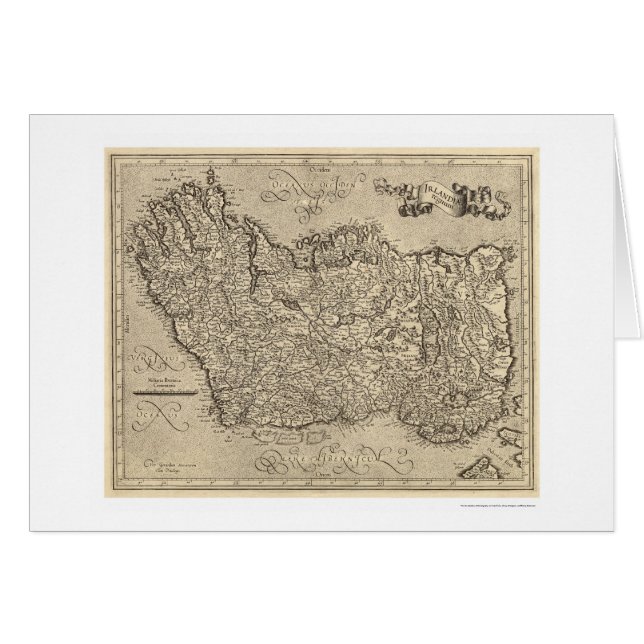 Map of Ancient Ireland by Mercator 1580 (Front Horizontal)
