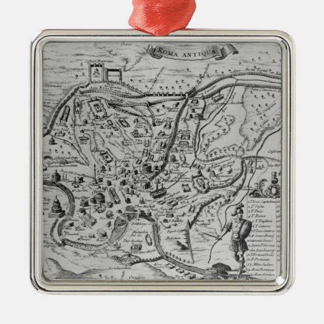 Map of Ancient Rome Metal Tree Decoration (Front)