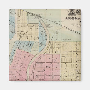 Map of Anoka, Anoka County, Minnesota Magnet